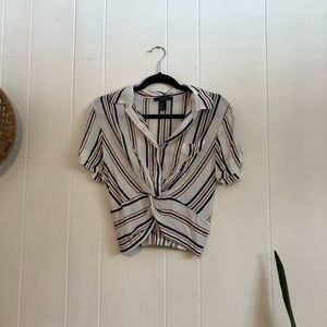 Striped Twist Front Tee